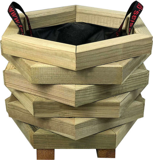 Tesias Planter Dodecagonal with Closed Corners Pot Wooden 42x32cm.