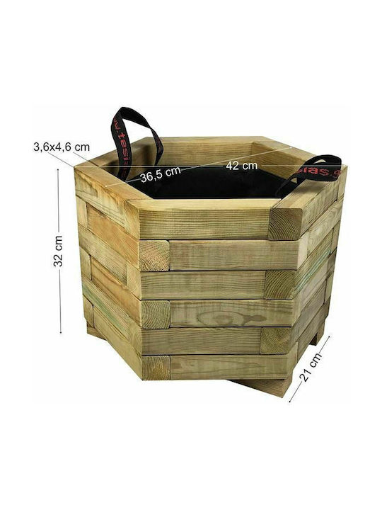 Tesias Γλάστρα Ξύλινη Καφέ 42x42x32εκ.