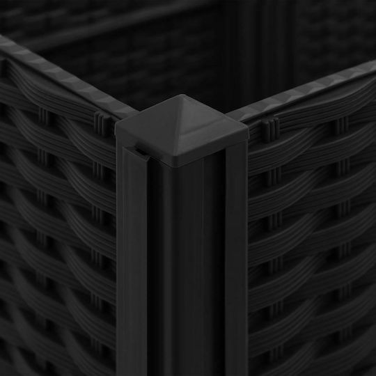 vidaXL Planter Box Plastic Negru 80x40x38cm.