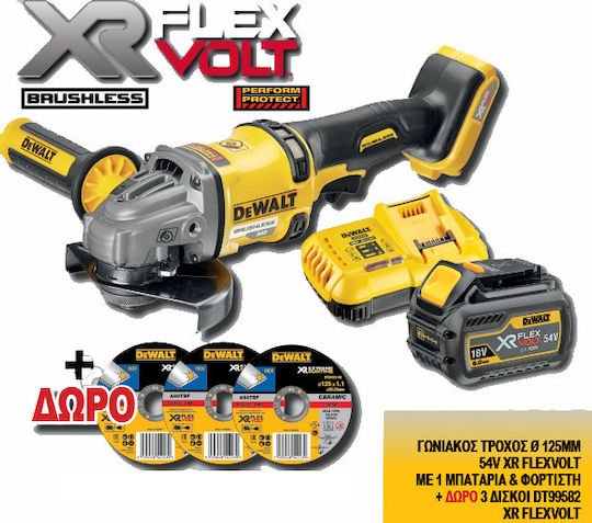 DEWALT DCG414T1 Grinder 125mm Battery Brushless 1x6Ah
