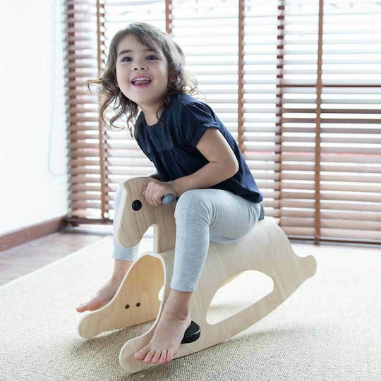 Plan Toys Ξύλινο Κουνιστό Παιχνίδι Αλογάκι Μπεζ