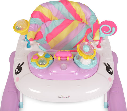 Cangaroo Unicorn Baby Walker with Music Pink