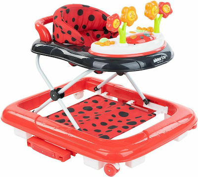 Kikka Boo Ladybug Baby Walker with Music for 6+ Months Red