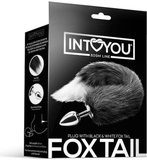 IntoYou Bdsm Line Fox Tail Anal Plug Mittel Black / White 8cm