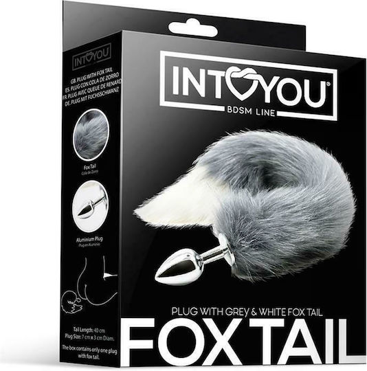 IntoYou Bdsm Line Fox Tail Anal Plug Small White / Grey