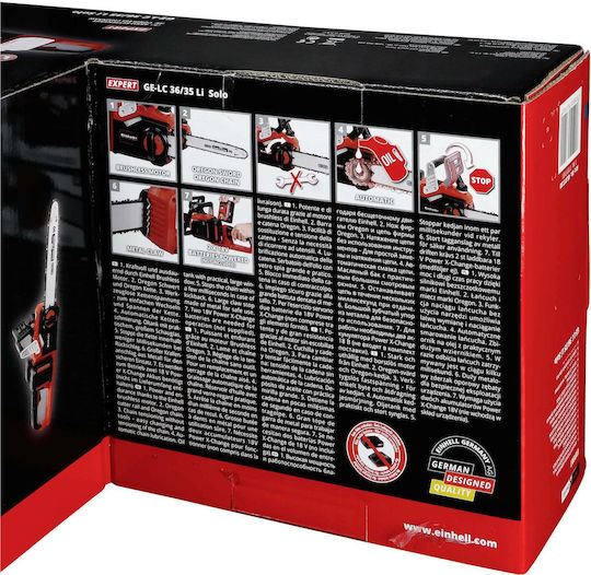 Einhell GE-LC 36/35 Li-Solo Αλυσοπρίονο Μπαταρίας Solo Brushless 18V 4.72kg με Λάμα 35cm