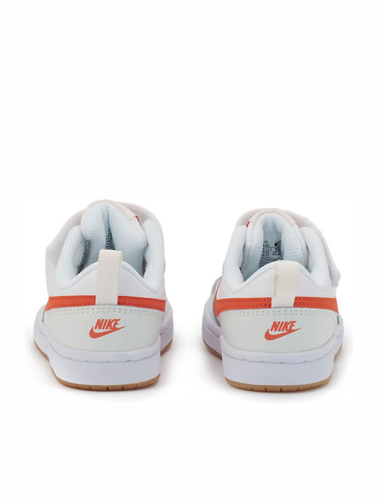 Court Borough 2 Încălțăminte sport Joasa pentru copii cu scai Alb / Summit White / Sail / Orange