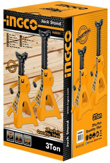 Ingco Set Car Support Stands for Vehicles with Lifting Capacity up to 3 Tons