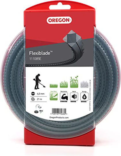 Oregon Flexiblade Square Brush Cutter Trimmer Line 4mm 21m 111085E