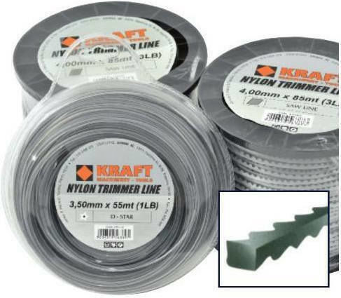 Kraft Saw Line Serrated Brush Cutter Trimmer Line 3mm 50m 693402