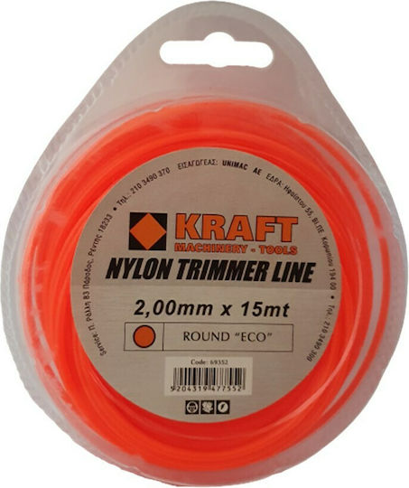 Kraft Eco Μεσινέζα Στρογγυλή Μήκους 15m και Πάχους 2mm