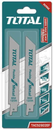 Total Jig Saw Blade for Metal 150mm Spathosega 2pcs TAC52922EF