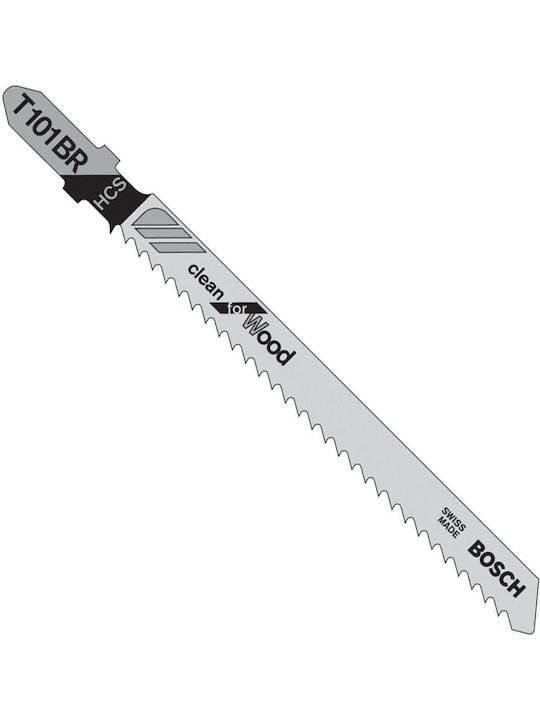 Bosch T101BR Jig Saw Blade for Wood 100mm Clean for Wood 5pcs 2608630014