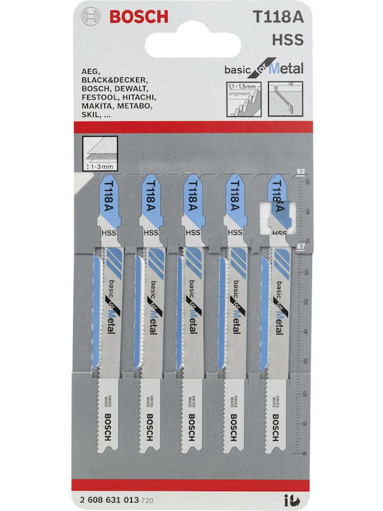 Bosch T118A Λάμα Basic for Metal για Μέταλλο 92mm