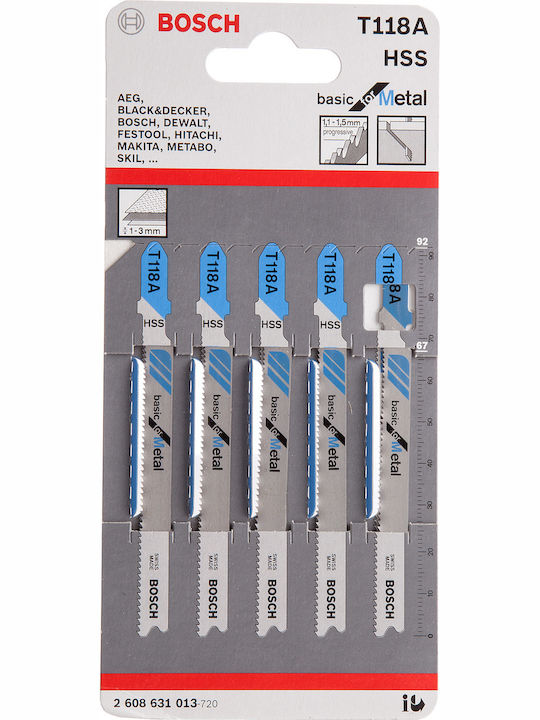 Bosch T118A Λάμα Basic for Metal για Μέταλλο 92mm