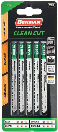 Benman 71864 Blade for Wood 100mm 5pcs