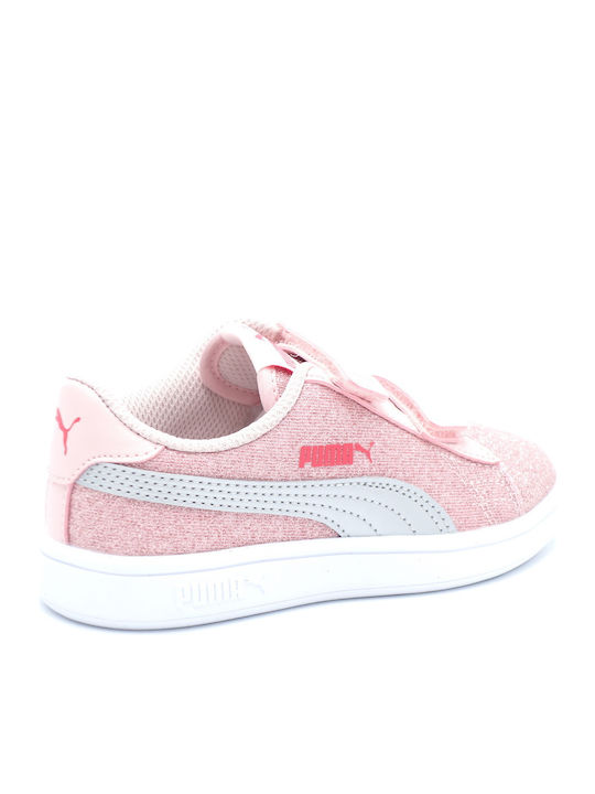 Smash v2 Glitz PS Kinder Sneakers mit Klettverschluss Rosa