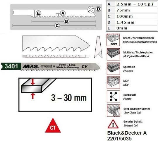 MP.S 3401 Blade for Wood 75mm