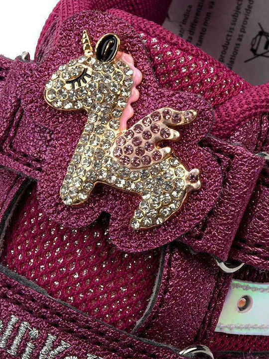 Unicorno Kinder Sneakers mit Klettverschluss & Lichtern Fuchsie