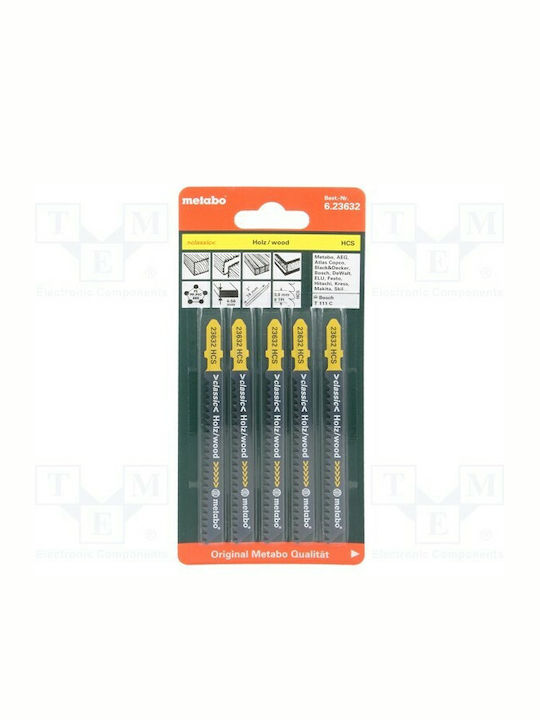 Metabo 623632000 Lamele HCS de bază pentru lemn 74mm 5buc