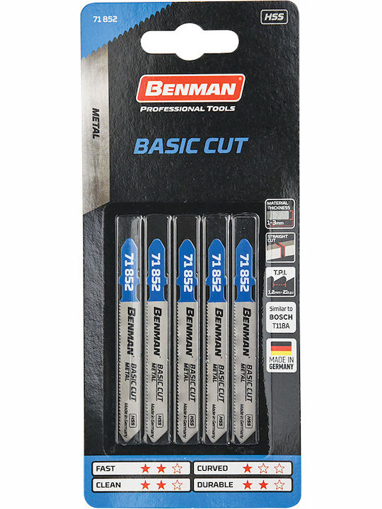 Benman T118A Lamele 21TPI pentru metal 75mm 5buc