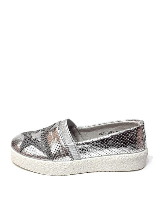 Kinder Espadrilles Slip-On Silber Robbie 130