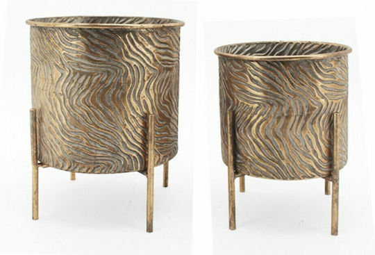 Zaros HT597 Plant Pot Metal Gold
