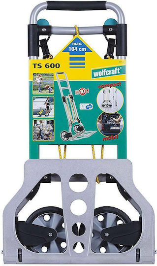 Wolfcraft Transport-Wagen TS 600 Folding for Load Weight up to 70kg in Schwarz Color