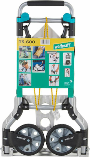 Wolfcraft Transport-Wagen TS 600 Folding for Load Weight up to 70kg in Schwarz Color