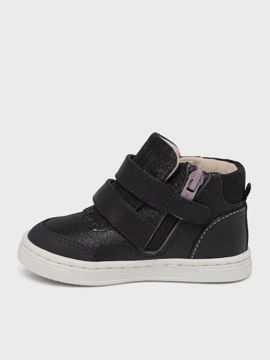 Παιδικά Sneakers High με Σκρατς Μαύρα