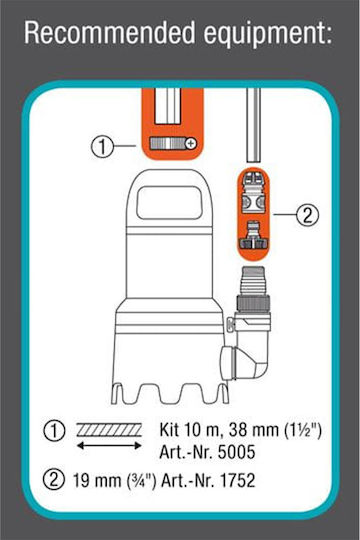 Gardena 9000 Pump Waste Water / Sewage 0.4hp 09040-20