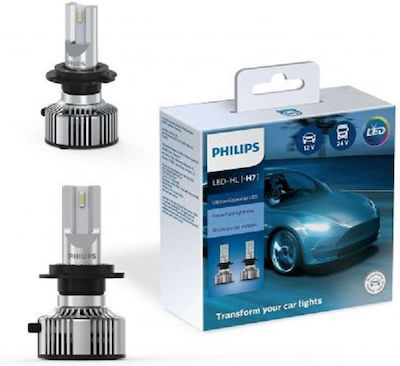 Philips Λάμπες Αυτοκινήτου Ultinon Essential H7 LED 6500K Ψυχρό Λευκό 12-24V 20W 2τμχ
