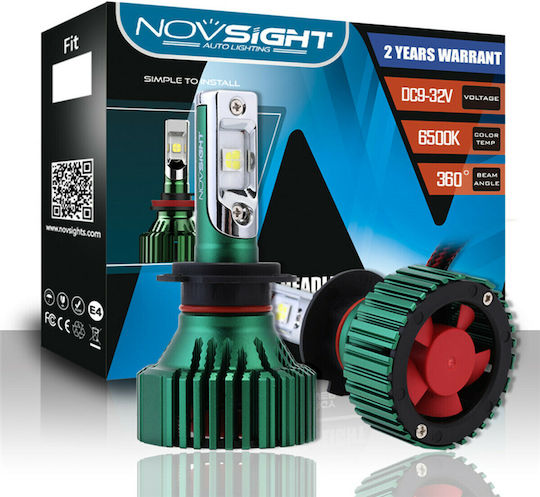 NovSight Lamps Car H7 LED 6500K Cold White 9-32V 60W 2pcs