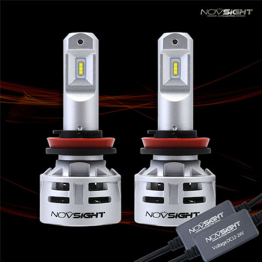 NovSight Lamps Car & Motorcycle H11 LED 6500K Cold White 12-24V 30W 2pcs