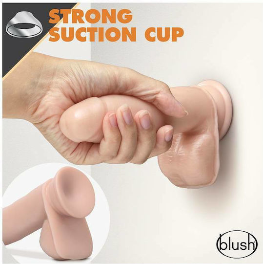Dr. Skin Glide Self Lubricating Glass Dildo with Balls and Suction Cup Vanilla 18cm