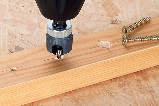 Wolfcraft Fräsbohrer Einstellbar Bohrer 3,2-12mm mit Sechskantschaft für Holz και Metall 6mm