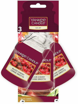 Yankee Candle Air Freshener Tab Pendand Car Jar Black Cherry 3pcs