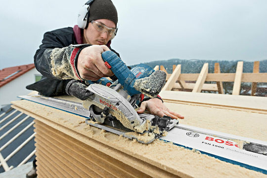 Bosch GKS 55+ GCE Professional Δισκοπρίονο 1350W με Ρύθμιση Ταχύτητας και με Σύστημα Αναρρόφησης