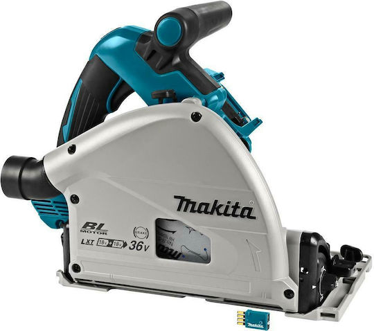Makita DSP601ZJU Βυθιζόμενο Δισκοπρίονο Brushless 18V Solo με Ρύθμιση Ταχύτητας και με Σύστημα Αναρρόφησης
