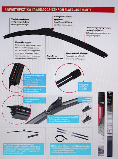 Wurth Flatblade Multi Υαλοκαθαριστήρας Αυτοκινήτου Οδηγού 430mm