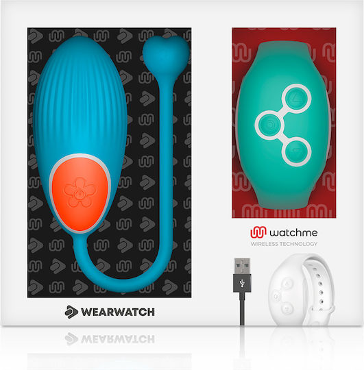 WatchMe Δονητής Egg με Remote Control Egg Wireless Technology Blue / Aquamarine