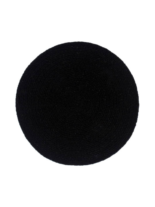 vidaXL Round Fabric Placemats Black 38cm 6pcs