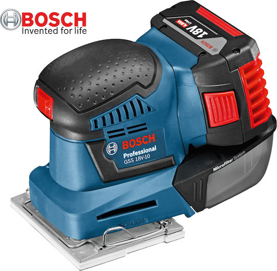 Bosch GSS 18V-10 Professional Παλμικό Τριβείο 18V Solo με Ρύθμιση Ταχύτητας και με Σύστημα Αναρρόφησης