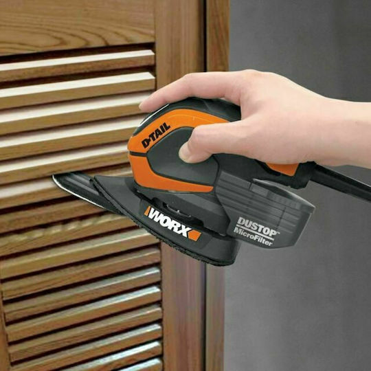 Worx WX648 Τριβείο Δέλτα Χούφτας 65W με Σύστημα Αναρρόφησης