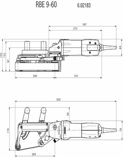 Metabo RBE 9-60 Set (6.02183.51) Ταινιολειαντήρας 900W