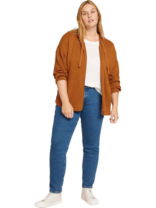 Γυναικεία Ζακέτα Φούτερ με Κουκούλα Amber Brown