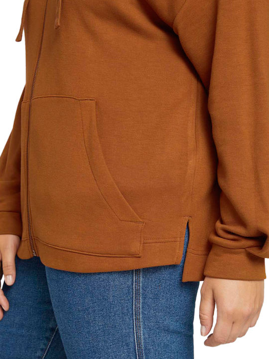Γυναικεία Ζακέτα Φούτερ με Κουκούλα Amber Brown