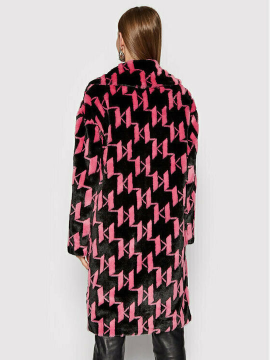 Karl Lagerfeld Women's Long Fur Fuchsia