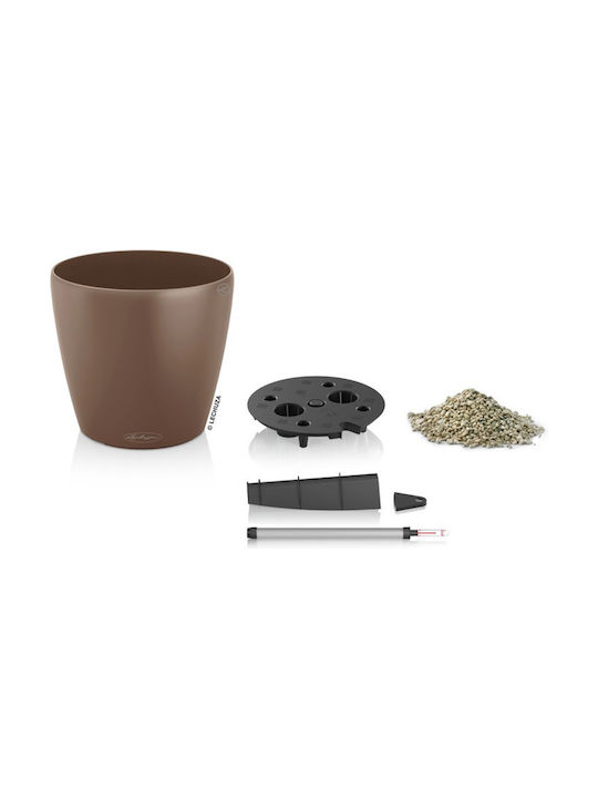 Lechuza Classico Self-watering Pot Plastic Nutmeg 34.5x34.5x32.5cm.