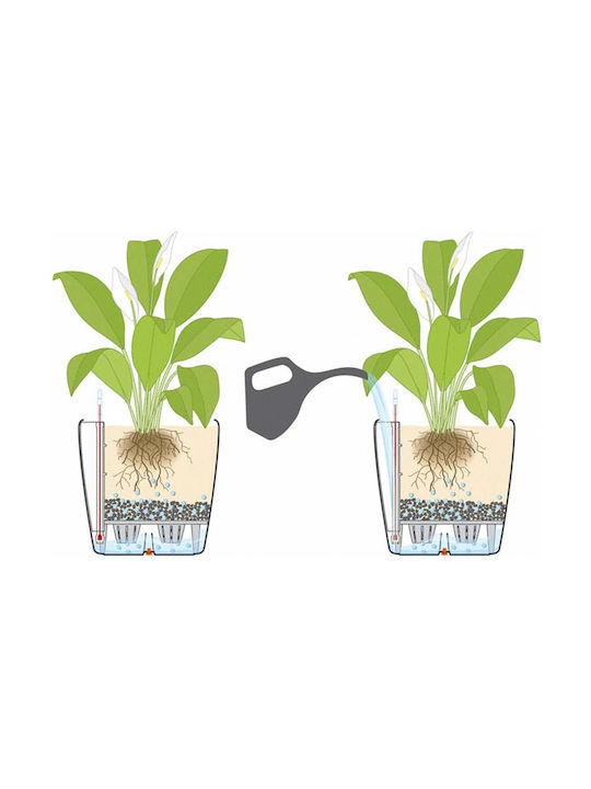 Lechuza Classico Self-watering Pot Plastic Nutmeg 34.5x34.5x32.5cm.